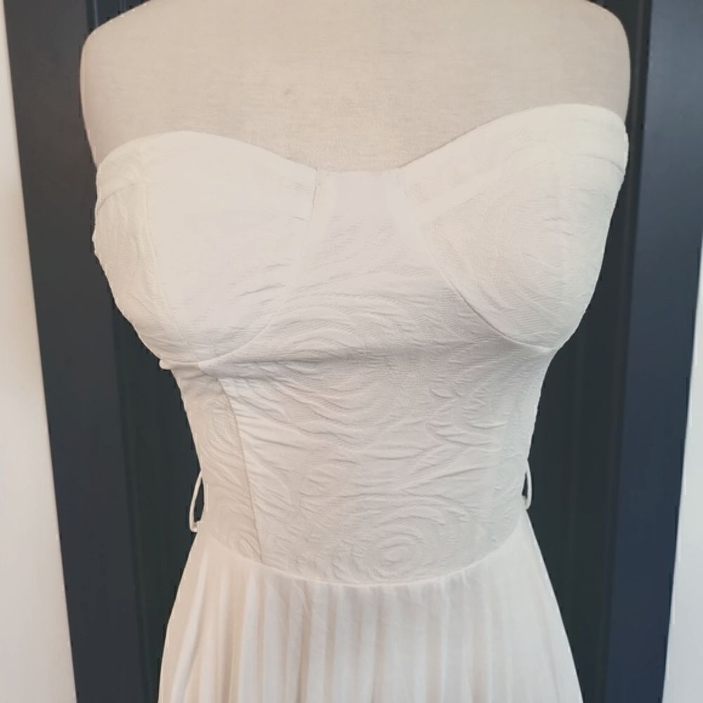 White Strapless High Low Dress Size S - Picture 2 of 4